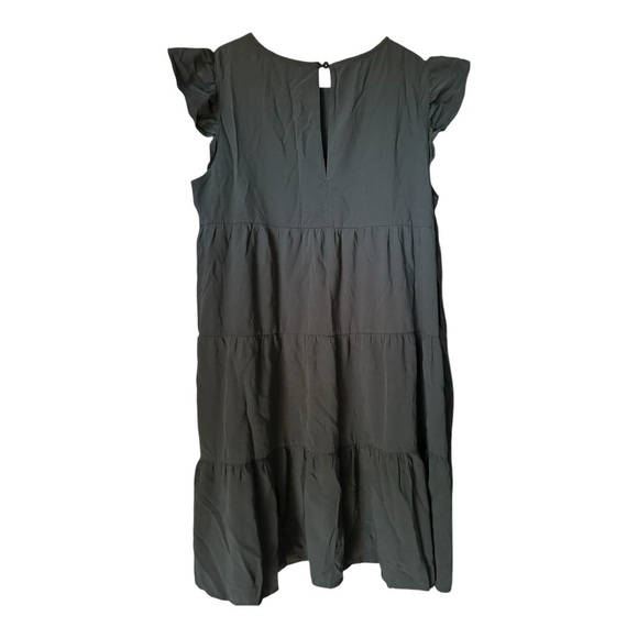 Chic Black Ruffle Sleeve Mini Dress - Picture 2 of 4